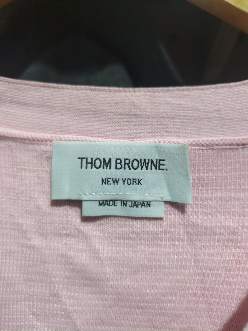 Thom Browne Pink Cardigan (Category: Luxury Apparel) located in Mabalacat. Submitted by thriftThings (Listing ID 1464657546, Image 2). Description: Thom Browne Pink Cardigan Size: 1 Fir Large(w) Good as new Condition No issue.