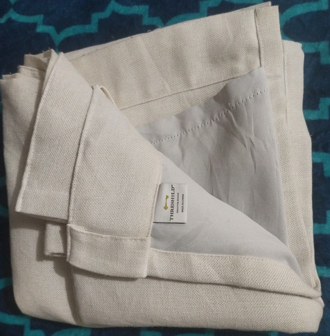 Threshold Cream Linen Blend Curtain Panel 7ft (Category: Everything Else Others) located in Imus. Submitted by stop_shop7 (Listing ID 1464599545, Image 3). Description: - Brand: Threshold - Color: Cream - Material: Linen blend fabric - Style: Simple and classic design - Versatile: Suitable for any room in your home - Easy to hang - Quality and design.
