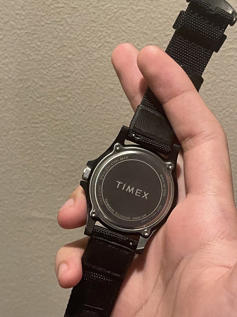 Timex Expedition indiglo (Category: Men's Watches) located in Manila. Submitted by le016392 (Listing ID 1464763515, Image 3). Description: FIXED PRICE. NO SWAPS - Brand/Model: Timex Expedition Field Watch - Dial: White dial with clear Arabic numerals, 24-hour markers, and date window at 3 o'clock - Case: Durable black resin case with stainless steel case back - Illumination: Indiglo night-light for clear visibility in the dark - Strap: Original b