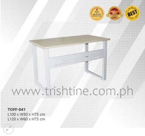 TOFF-041 | Computer Table with Steel Legs (Category: Office Furniture & Fixtures) located in Caloocan City. Submitted by jimkirt.tristine.ph (Listing ID 1464638221, Image 1). Description: Dimension: Option 1: L100 x W50 x H75 cm Option 2: L120 x W60 x H75 cm Material: MDF | Tubular Steel DISCLAIMER: PRICE IS FOR POSTING PURPOSES ONLY.