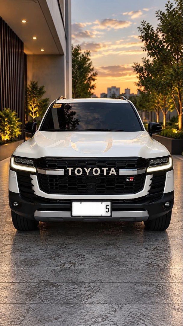 Toyota Land Cruiser 300 VX Auto (Category: Used Cars) located in Manila. Submitted by quality_cars (Listing ID 1464631471, Image 1). Description: 2023 Toyota Land Cruiser 300 VX Price: 5.678m Precious White Pearl / Black & Red | 22,900+ km 3.3L Twin-turbo V6 — 305 HP VX variant, local Highlights: • GR body kit and badging • GR Upholstery • GR Carbon steering wheel Ending plate no. “5” 📍 Quezon City.
