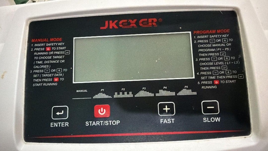 Treadmill (Category: Cardio & Fitness Machines) located in Caloocan City. Submitted by fastwhale_a268b7 (Listing ID 1464660079, Image 3). Description: * Made in Taiwan * 3 range of manual incline Folding frame Smart computer with 109x42 mm LCD Specification * Display: 109*42mm LCD displaying Speed, Distance, Time, Calories, Program, Level, Pulse, * 1.25 HP Duty DC Motor * MCB: PWM Controller Speed: 0.8 ~ 10kph (0.5 ~ 6.25mph) Gradient: 3-range ma