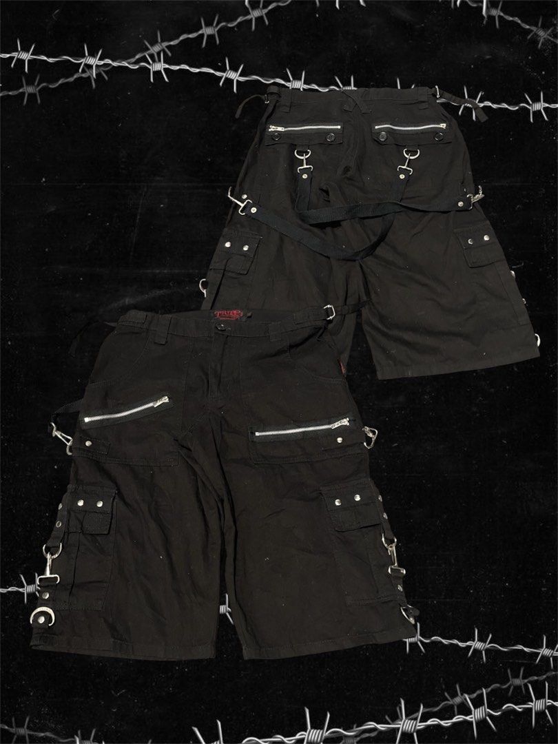 TRIPP NYC jorts with straps (Category: Shorts) located in Rizal. Submitted by _yurithrift (Listing ID 1464742338, Image 1). Description: TRIPP NYC jorts Width: 30-32 adjustable Lenght: 24 Leg Op: 10 Issue: missing puller(last slide).