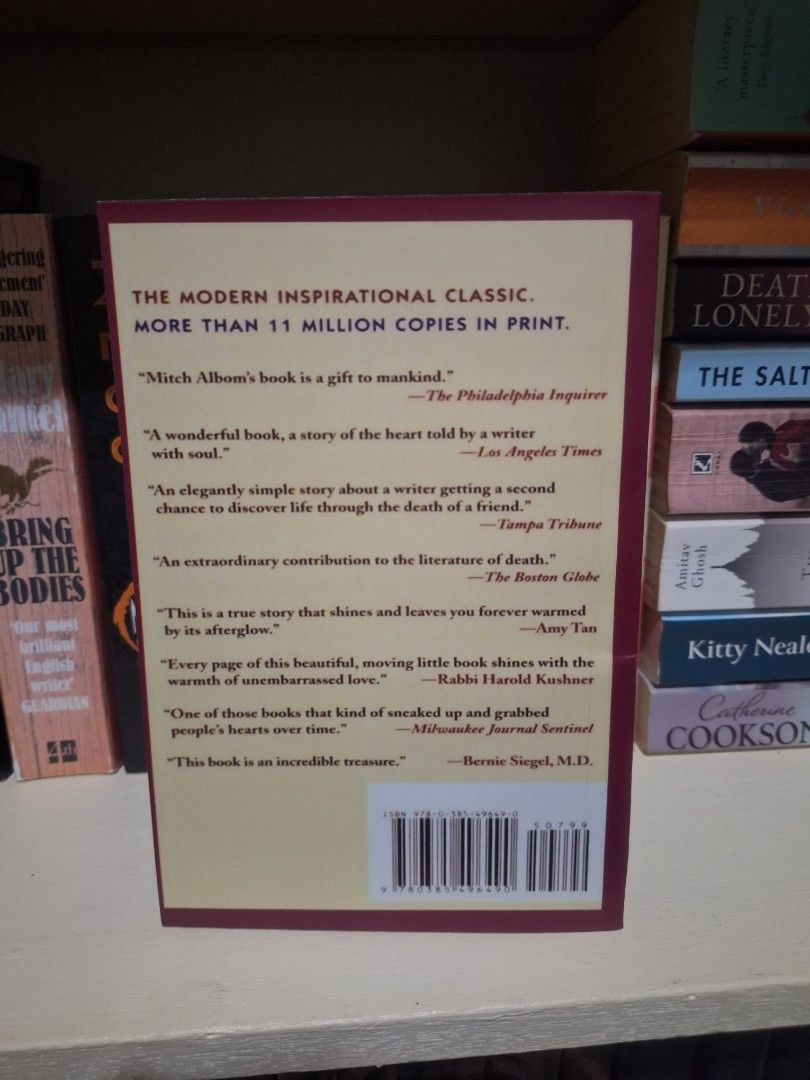 Tuesdays with Morrie by Mitch Albom (Category: Storybooks) located in La Trinidad. Submitted by november001 (Listing ID 1464659978, Image 2). Description: REPRINT -Please be informed that this copy is not an original edition (published) but a REPRINT.