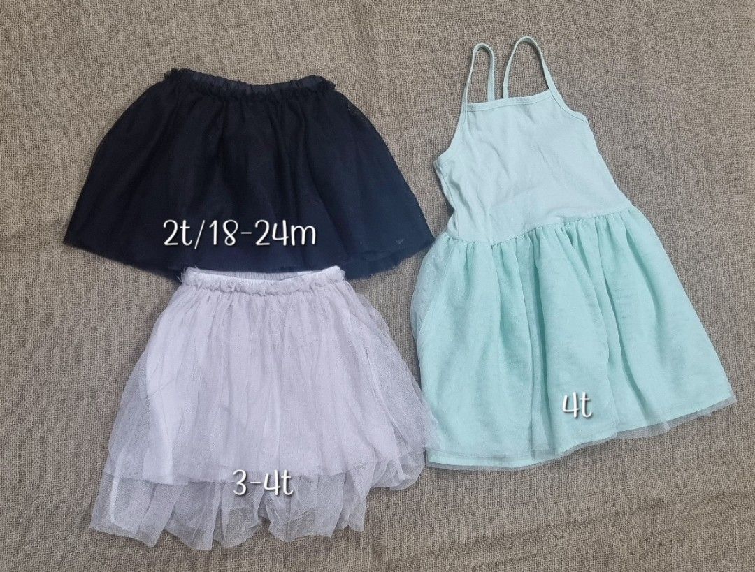 📣Tutu bundle📣 (Category: Babies & Kids Fashion) located in San Jose del Monte. Submitted by angelsnest (Listing ID 1464734049, Image 1). Description: ✔️3-pc skirt/dress bundle black- old navy,2t/18-24m lavender- zara,3-4t mint green- old navy,4t Fixed bundle price No cod available Gcash,Maya,Bank transfer ℹ️items stored for a while, washing or cleaning is recommended.