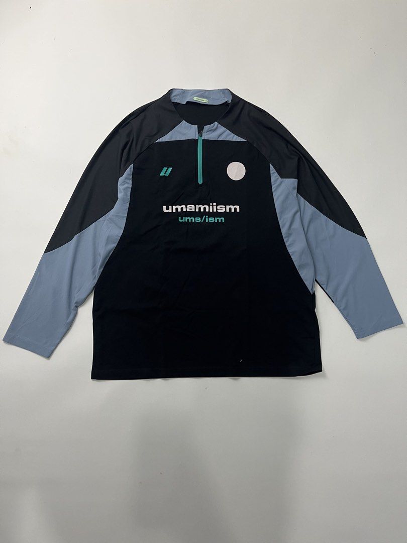 UMAMIISM Half Zip Raglan Long Sleeve (Category: Luxury Apparel) located in Makati City. Submitted by ufcknwthbst (Listing ID 1464677033, Image 1). Description: 22 inch width 28 inch length 9.5/10 condition No issue.