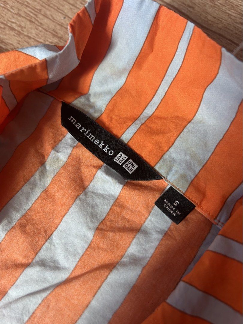 UNIQLO orange stripes polo (Category: Blouses) located in Malabon City. Submitted by segccola (Listing ID 1464742120, Image 3). Description: - Size: Small on tag - Fits: S–M depending on preferred fit - Pre-loved, only worn a few times - minimal stains on the collar - complete buttons RFS: Decluttering + not really my style MOP: Gcash/Maya.