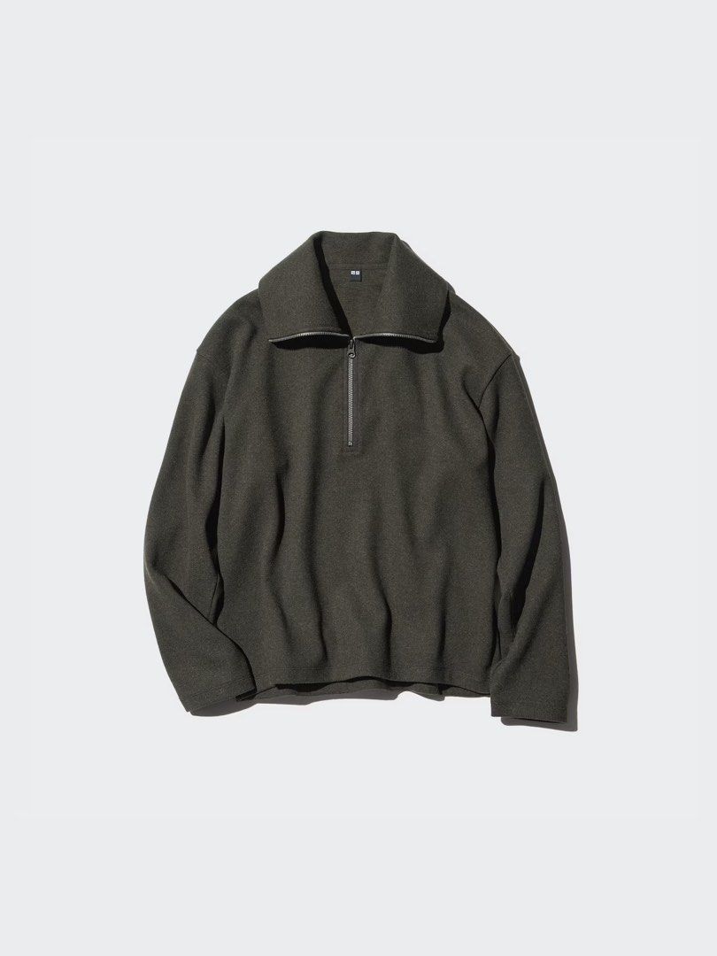 Uniqlo U Half Zip Pullover Dark Green (Category: Coats, Jackets and Outerwear) located in Quezon City. Submitted by stashsundays (Listing ID 1464717635, Image 2). Description: No issues at all RFS: Too many sweaters 📍 Location: Quezon City, Vertis North Courier: Grab/Lalamove/J&T Mode of Payment: Gcash/BPI/BDO/Gotyme.