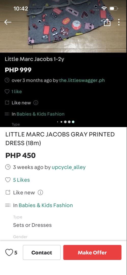 upcycle_alley ❌ little marc jacobs (Category: Babies & Kids Fashion) located in Cavite. Submitted by the.littleswagger.ph (Listing ID 1464586930, Image 1). Description: Attention: @carousell community Hi & Hello upcycle_alley, I’m sorry but I don’t know you personally. How come, you grabbed and used my own listing onto your page posting account. .