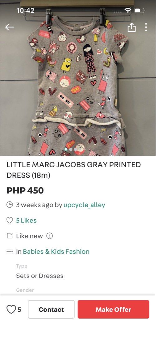 upcycle_alley ❌ little marc jacobs (Category: Babies & Kids Fashion) located in Cavite. Submitted by the.littleswagger.ph (Listing ID 1464586930, Image 2). Description: Attention: @carousell community Hi & Hello upcycle_alley, I’m sorry but I don’t know you personally. How come, you grabbed and used my own listing onto your page posting account. .
