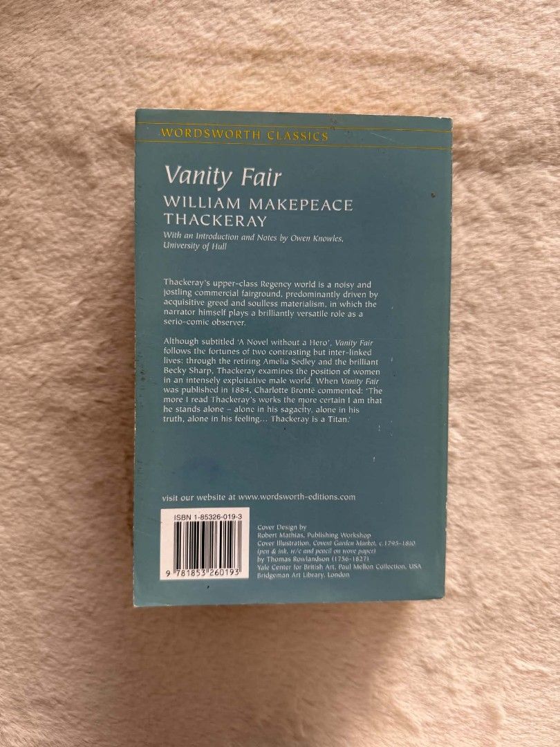 Vanity Fair - William Makepeace Thackeray (Category: Storybooks) located in Santiago. Submitted by bookworm_club (Listing ID 1464625412, Image 2). Description: 📚no cancellation, return or exchange. 📚secondhand books. some books are in good condition while some has minimal flaws (foxing, creases, dog-eared pages, etc.) 📚reasonable haggling is allowed. 💰MOP: For same day pickup - CASH & BANK TRANSFER For shipping or scheduled pickup - BANK TRAN