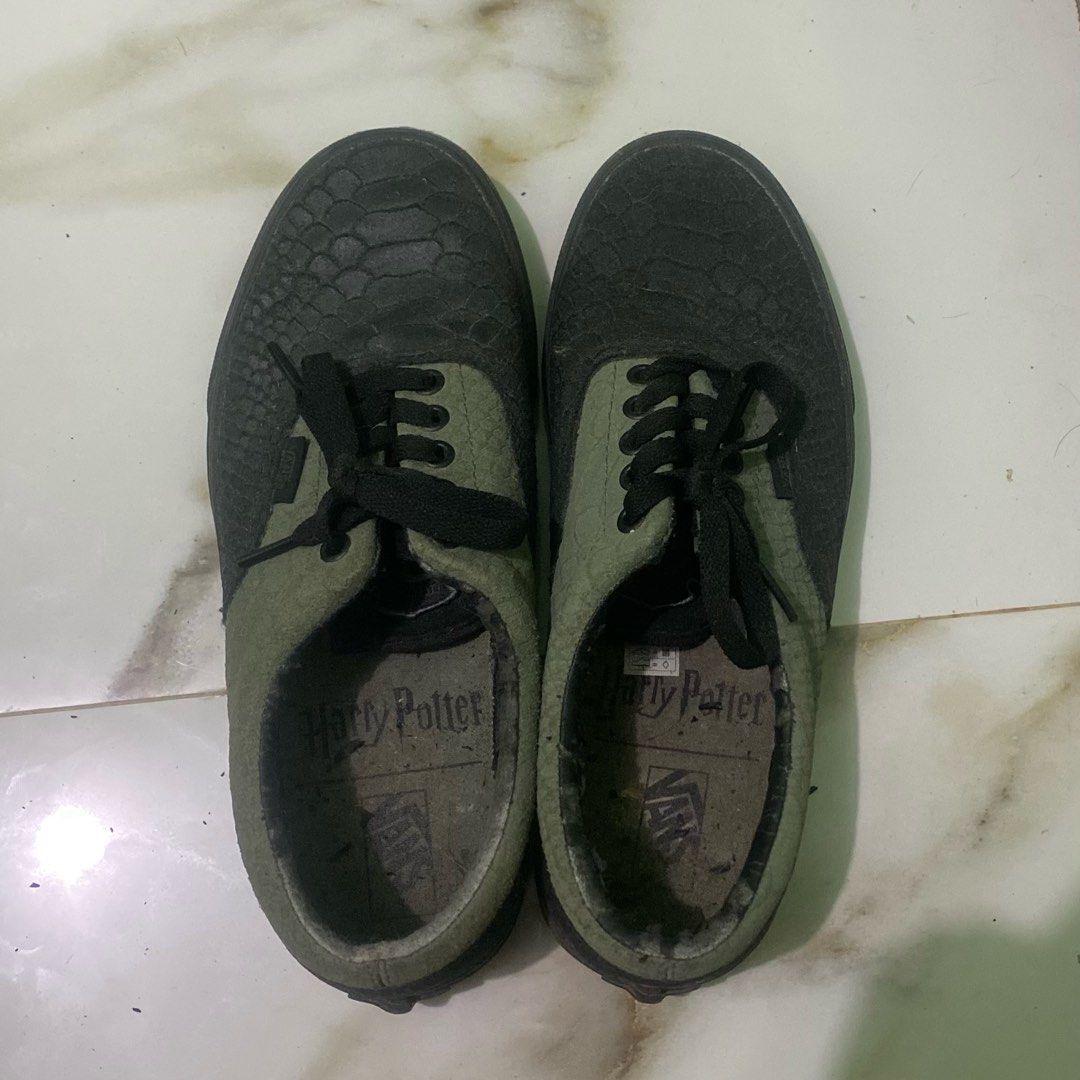 Vans Harry Potter Slytherin Sneakers (Category: Sneakers) located in Manila. Submitted by bcseason (Listing ID 1464636047, Image 1). Description: - Vans Harry Potter Special Edition Slytherin Snakeskin Sneakers - Size: US Men 8 / US Women 9.5 - No box - Inner leather peeling.