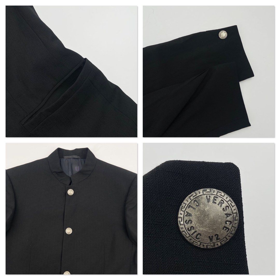 Versace (Category: Coats, Jackets and Outerwear) located in Manila. Submitted by draftdrops (Listing ID 1464583555, Image 3). Description: Chinese collar, button down, vintage and excellent condition Width :19 Length :31 Size:medium .