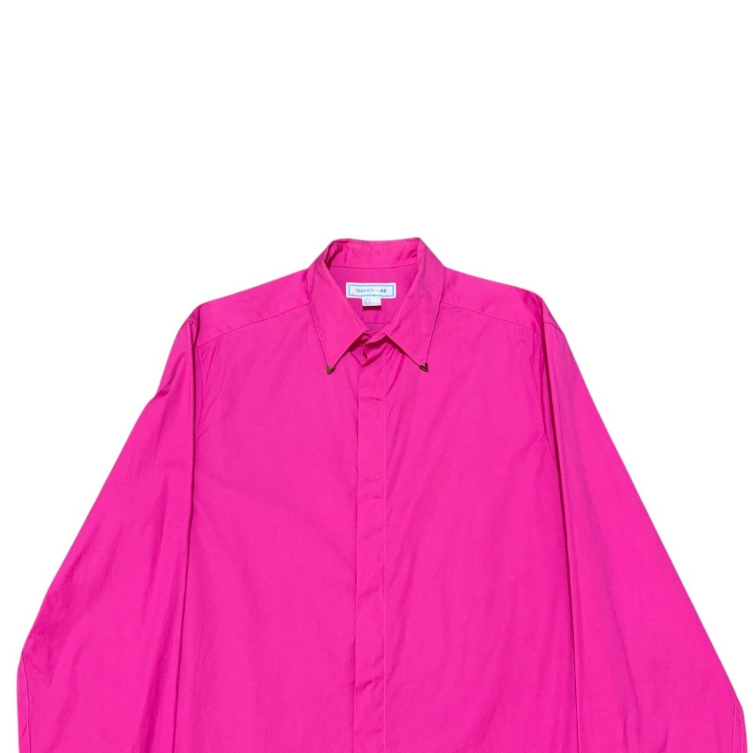VERSACE FOR H&M BUTTON UP LONGSLEEVES SHIRT (Category: Formal Shirts) located in Dinalupihan. Submitted by aizzeestuffs (Listing ID 1464685495, Image 2). Description: Length:29.5" Width:20" Shoulder:18" Sleeves:26.5" Color may vary due to lighting. Pm for more Details. Old Money Luxury Designer..