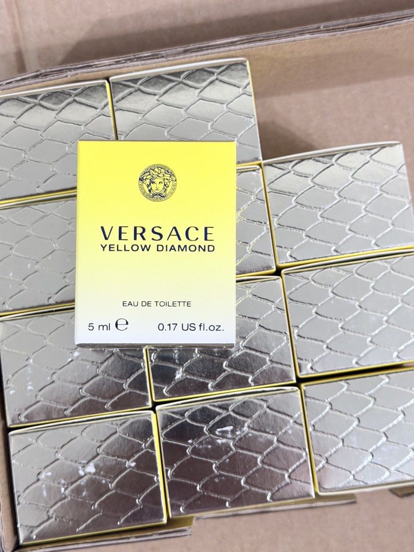 Versace Yellow Diamond & Bright Crystal Miniature Perfume Set 5ml (Category: Fragrance & Deodorants) located in San Juan City. Submitted by babapccd (Listing ID 1464753344, Image 1). Description: - Brand: Versace mini fragrances - Scents included: Yellow Diamond & Bright Crystal (Eau de Toilette) - Size: 5ml / 0.17 US fl. oz. per bottle - Packaging: Comes in gorgeous silver scale-patterned boxes - Best for: Travel-friendly size or trial before co