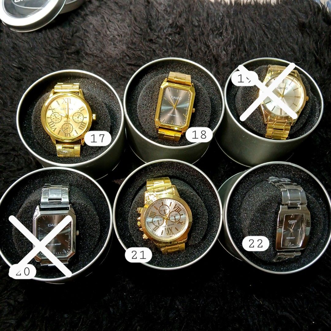 Vintage and casio watches (Category: Women's Watches) located in Santa Rosa. Submitted by bhelprelovedcloset (Listing ID 1462598646, Image 3). Description: Luxury vintage watch - class a branded ₱200 each ₱585 for 3 pieces ₱950 for 5 pieces (Yes for choosing) 🌸Non-tarnish with proper care 🌸With box 🌸battery operated 📌payment first 📌j&t shipping nationwide (Actual product colors may vary slightly due to lighting, camera settings, and screen d