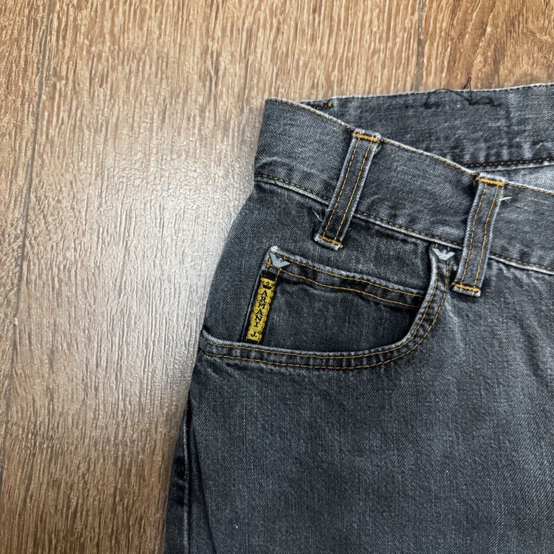 Vintage Armani Grey Jeans (Category: Jeans) located in Manila. Submitted by juddscloset (Listing ID 1464617097, Image 2). Description: 15 inches width 41 inches length 14 1/2 inches rise 12 inches thigh .