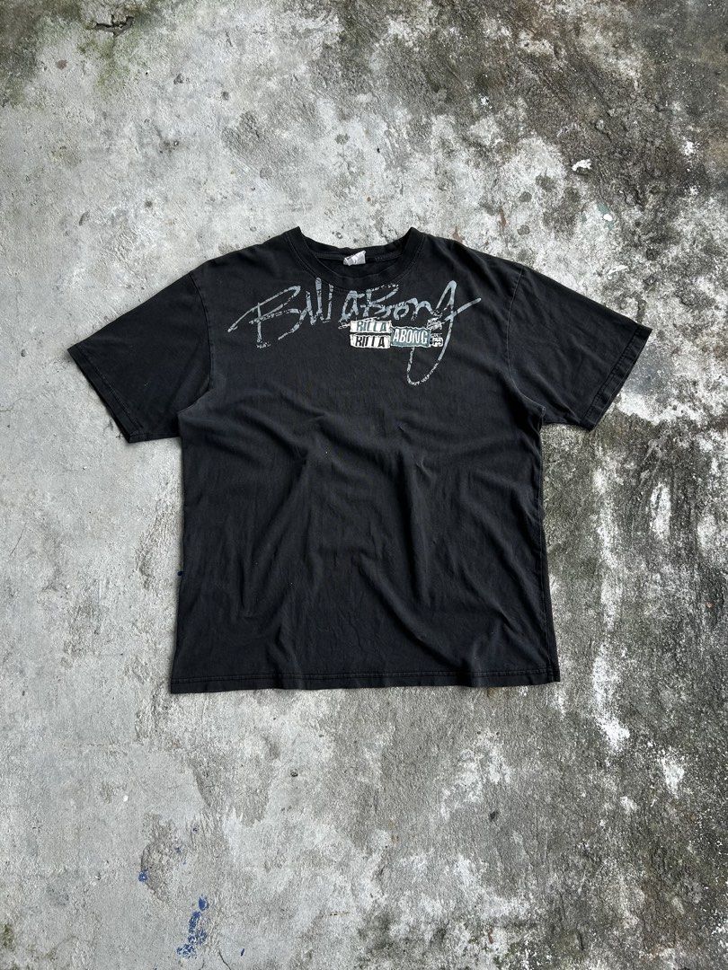 Vintage Billabong Script Patched Logo Shirt (Category: Tshirts & Polo Shirts ) located in Balanga. Submitted by nothingtohold.co (Listing ID 1464719303, Image 1). Description: Vintage Billabong Script Patched Logo Shirt XL on tag | 23 width | 28.5 length | 9.5 condition Issue: minor hairline, perfect fade, need wash Gcash | jnt | bataan Vouch~vc.