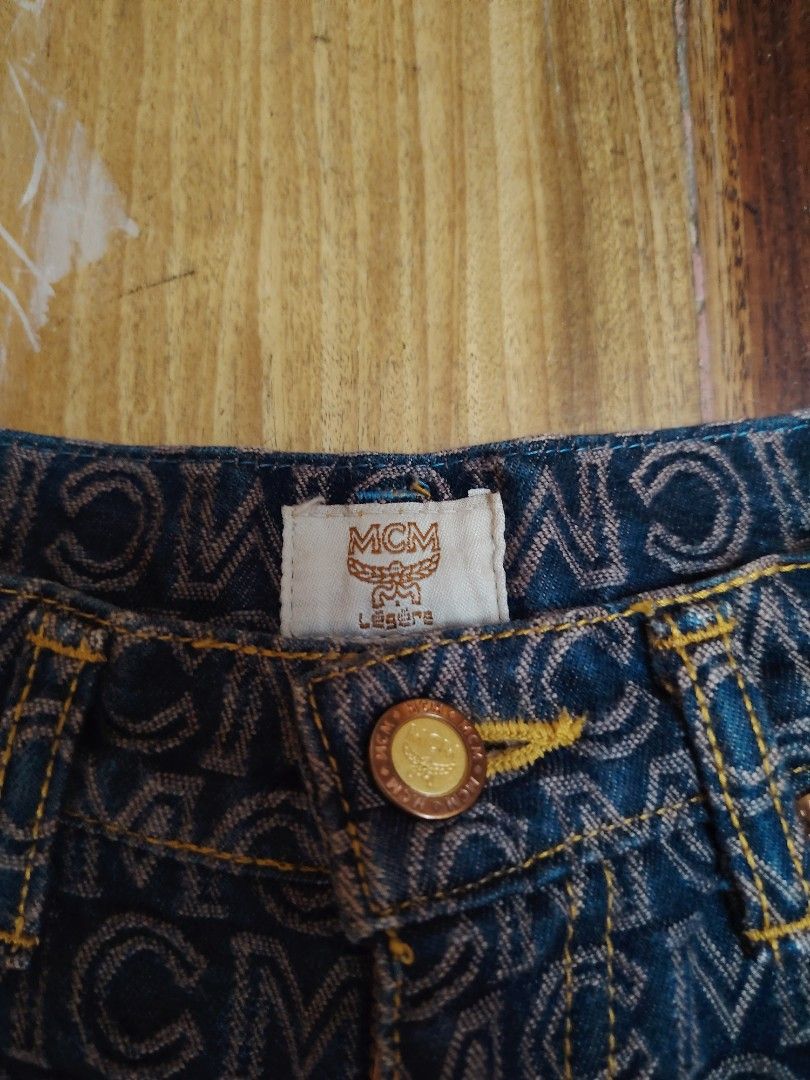 Vintage MCM Monogram All Over Print Denim Pants (Category: Jeans) located in San Jose. Submitted by mickogapas67563 (Listing ID 1464625861, Image 3). Description: Vintage MCM Monogram All Over Print Denim Pants.