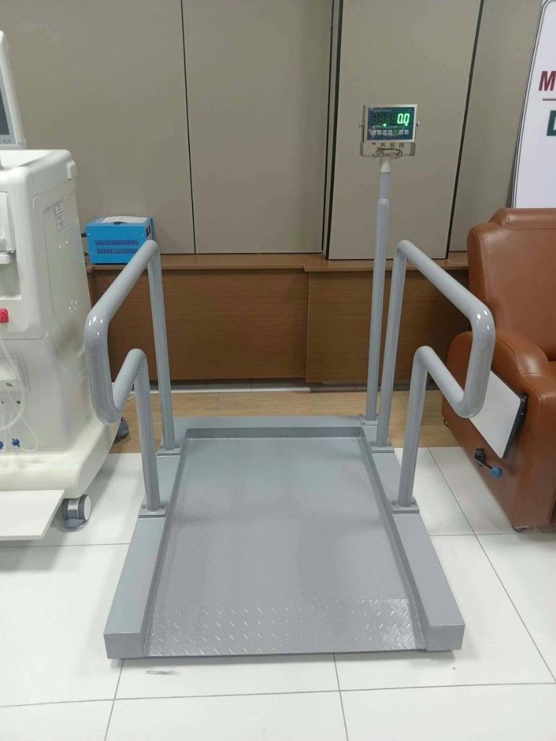 WheelChair Scale (Category: Industrial Equipment) located in Caloocan City. Submitted by warmhorse.b6453c (Listing ID 1464614685, Image 2). Description: Wheelchair scale Model T8 100 x 120cm 300kg capacity Four loadcell each corner With 2 handrail 1 year warranty 60,000.00.