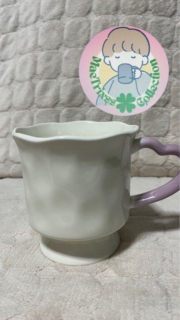 White and Light Violet Handle Mug (Category: Bathroom & Kitchen Fixtures) located in Manila. Submitted by maetrixx_ceramics (Listing ID 1464615716, Image 1). Description: .