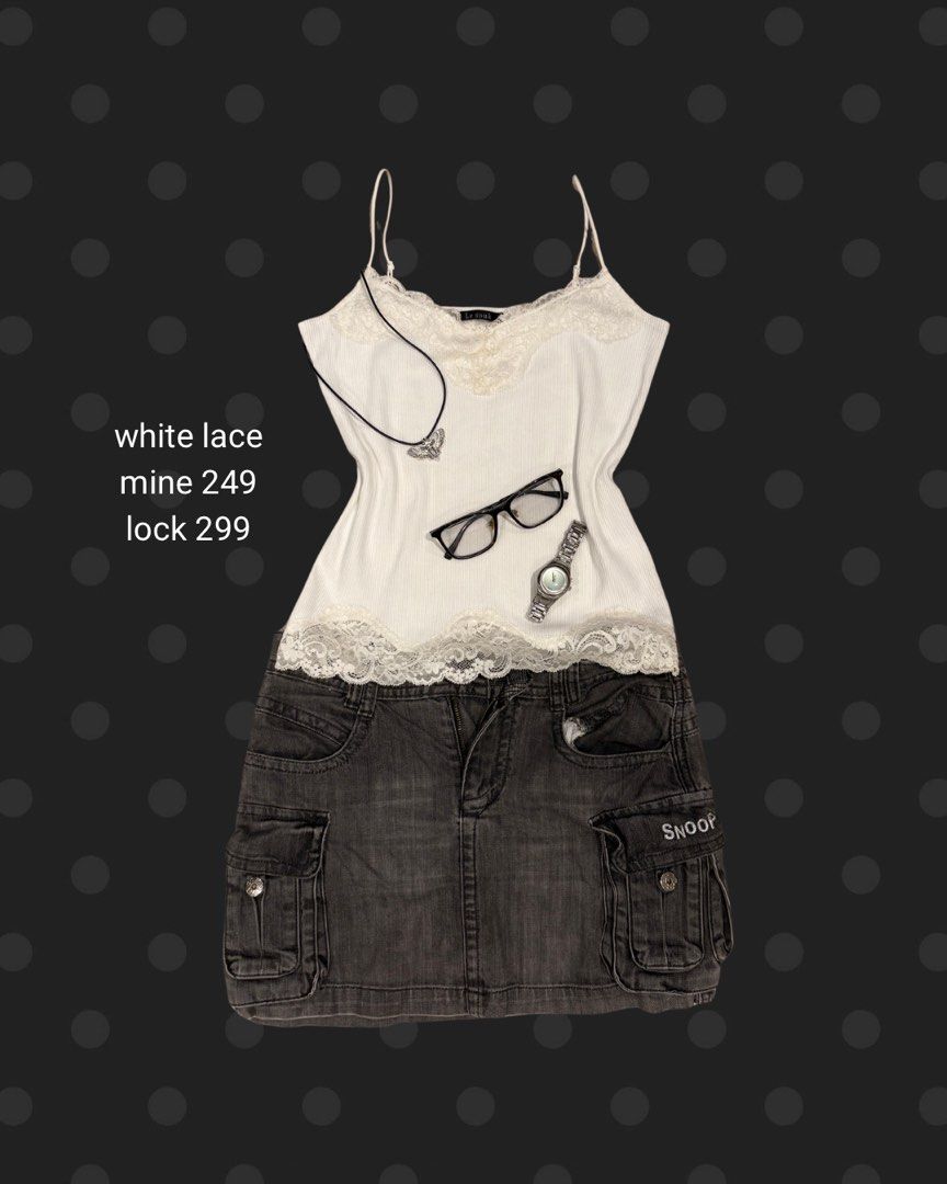 White Lace Cami Top Coquette Y2K Whimsy Alternative Le Souk (Category: Sleeveless) located in Taguig. Submitted by nyxie.thrifts (Listing ID 1464747232, Image 1). Description: .