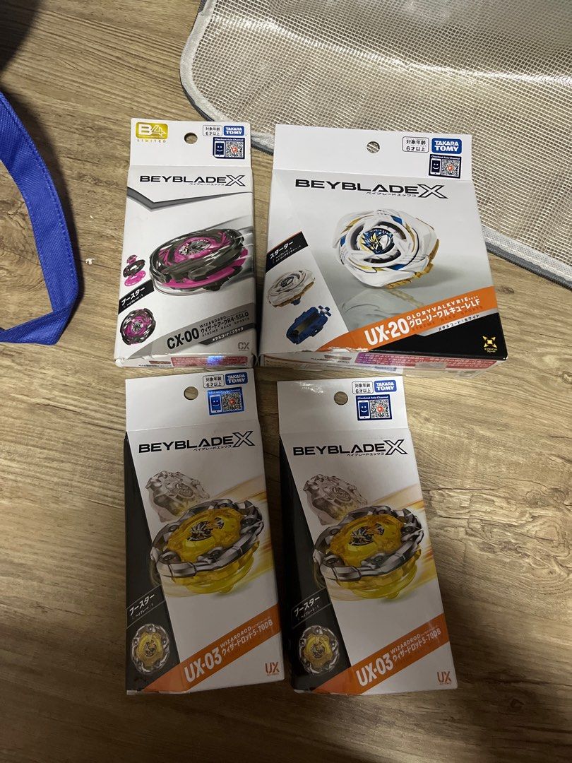 WIZARD ROD, WIZARD ARC, GLORY VALKYRIE (BNEW - BEYBLADE X) (Category: Action & Battle Toys) located in Makati City. Submitted by peatsi_ (Listing ID 1464617049, Image 1). Description: Selling my beyblades 🥹 All brand new and sealed w/ code Wizard Arc Metal Coat: Black (Non-Bankee) - Php 2500 Wizard Rod (Bankee) - Php 800 EACH SOLD Glory Valkyrie (Bankee) - Php 1200 SOLD! MOP: GCash MOD: Lalamove Meetup: Glorietta/One Ayala/SM Makati .