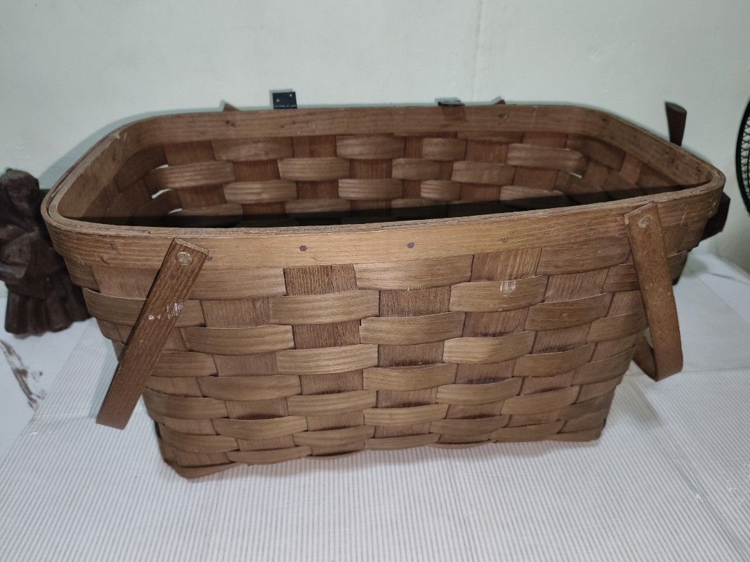 Wooden Woven Storage Basket with Handle (Category: Storage Boxes & Baskets) located in Caloocan City. Submitted by surplusandbnewshop (Listing ID 1464707879, Image 2). Description: .
