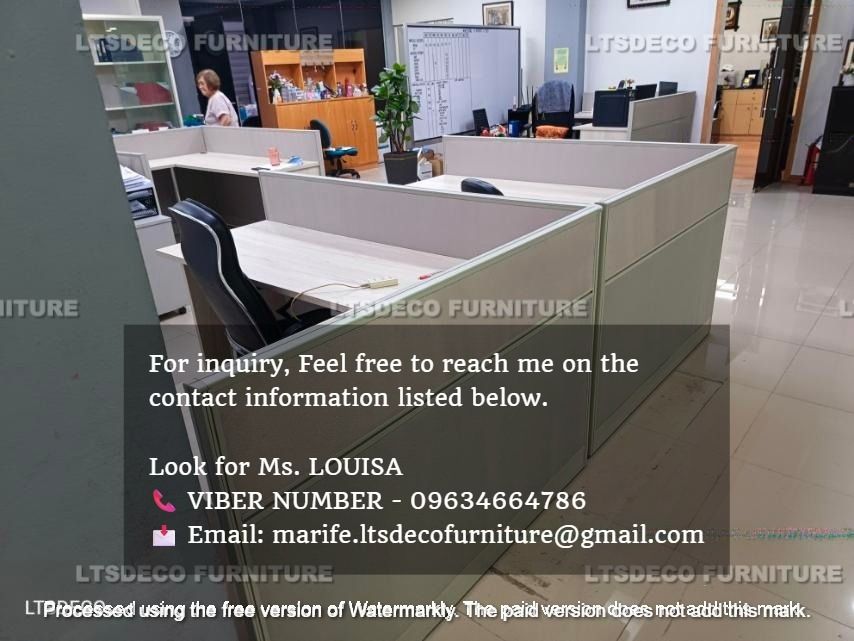 WORKSTATION TABLES MODULAR L-SHAPE CUBICLES OFFICE PARTITIONS (Category: Office Furniture & Fixtures) located in Caloocan City. Submitted by cheska.ltsdeco (Listing ID 1464650454, Image 3). Description: 👉Are you looking for WORKSTATION, MODULAR CUBICLES OFFICE PARTITION, and OFFICE FURNITURE SUPPLIER? LTSDECO Furniture, is direct supplier, manufacturer, and trusted provider of high quality, affordable and durable modular office divider partition