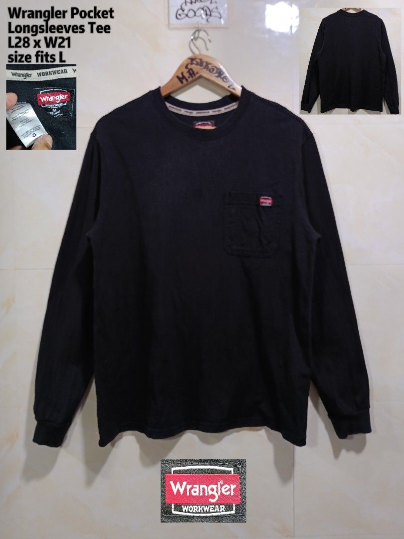 wrangler longsleeves pocket tee (Category: Formal Shirts) located in Talisay. Submitted by burdagz13 (Listing ID 1464714418, Image 1). Description: condition: excellent colorrate: 9.5-10 issue: none 💸 First pay basis only 🚀 J&T shipping nationwide (doortodoor).