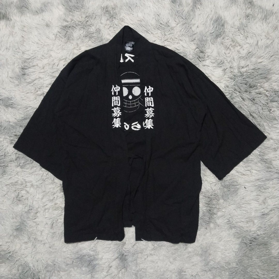 X RAGE x ONE PIECE Kimono (Category: Coats, Jackets and Outerwear) located in Dasmarinas. Submitted by oneofakind_98 (Listing ID 1464708788, Image 1). Description: X RAGE x ONE PIECE KIMONO - Like new condition - Embroidery - Meduim on tag - Dual pouch/Lace inside - Unisex Measurement when Iaid flat 23.5 inches armpit to armpit 29 inches length 13 inches sleeve 23.5 inches shoulder to shoulder 900shipped via JNT.
