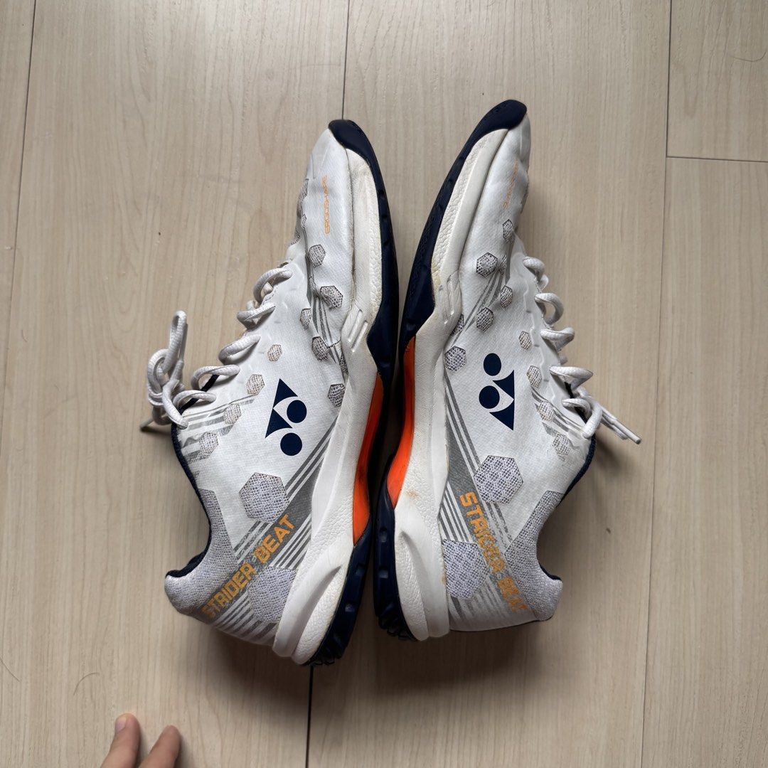 Yonex Badminton Shoes Strider Beat (Category: Sneakers) located in Manila. Submitted by costephen (Listing ID 1464590108, Image 3). Description: USED no box Visible signs of usage No major issue Selling for 1500 only Size 9 US MENS location sm sanlazaro or lalamove shouldered by buyer.