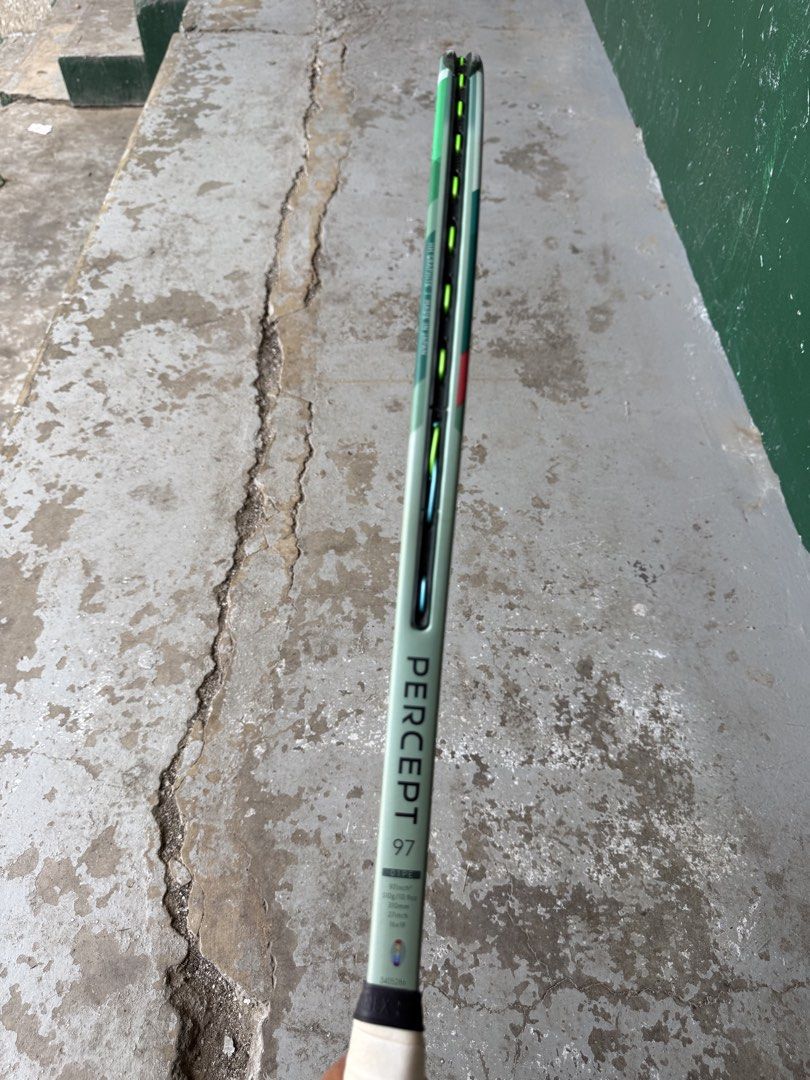 Yonex Percept (Category: Racket and Ball Sports) located in Pasig City. Submitted by Ahkira (Listing ID 1464645221, Image 2). Description: For sale!! Yonex Percept light beige / cream Issue' scratches see pic for more details Specs: 97sq in 310g 16x19string pattern Grip 2 Pm to those interested Meet up ! Meet up ! Location Pasig City and Bgc Area.