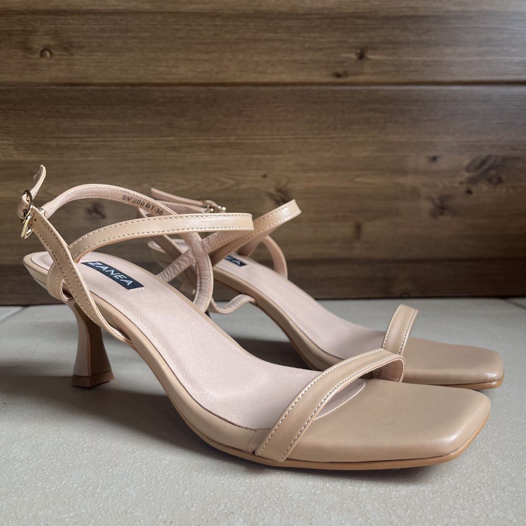 Zanea Beige Square Toe Strappy Heels (Category: Heels) located in Taguig. Submitted by victoriadl (Listing ID 1464655389, Image 1). Description: - Tried on only - Perfect for dressing up or down - Super comfy and stable!!! - Reason for selling: too many sandals alr SRP: ₱1399 .