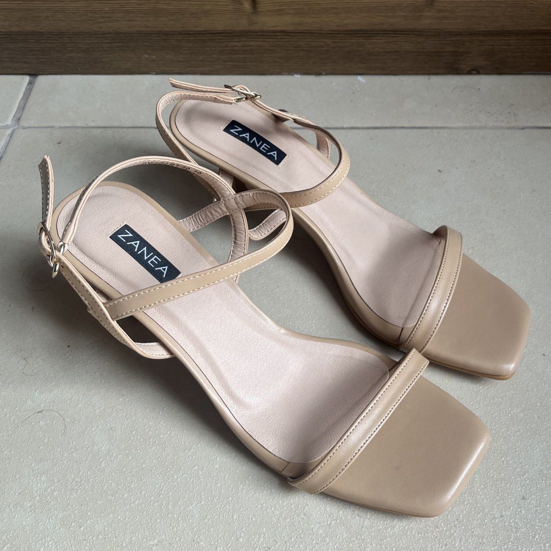 Zanea Beige Square Toe Strappy Heels (Category: Heels) located in Taguig. Submitted by victoriadl (Listing ID 1464655389, Image 3). Description: - Tried on only - Perfect for dressing up or down - Super comfy and stable!!! - Reason for selling: too many sandals alr SRP: ₱1399 .