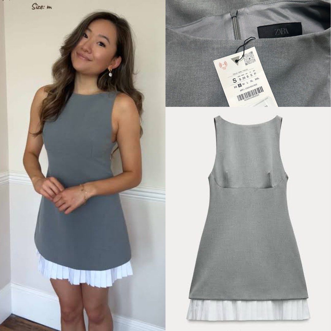 ZARA Grey Poplin Mini Dress (Category: Dresses) located in Manila. Submitted by ccollection_ (Listing ID 1464731360, Image 1). Description: .