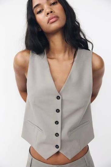 ZARA Grey Tailored Waistcoat Vest (Category: Others Tops) located in Manila. Submitted by ccollection_ (Listing ID 1464725522, Image 2). Description: .