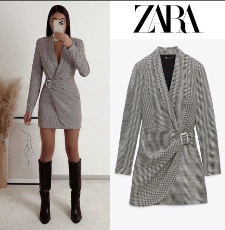 Zara Houndstooth Blazer Dress (Category: Dresses) located in Pasig City. Submitted by ecasarmientodv (Listing ID 1464671999, Image 3). Description: bust 34 inches waist 28-29 inches.