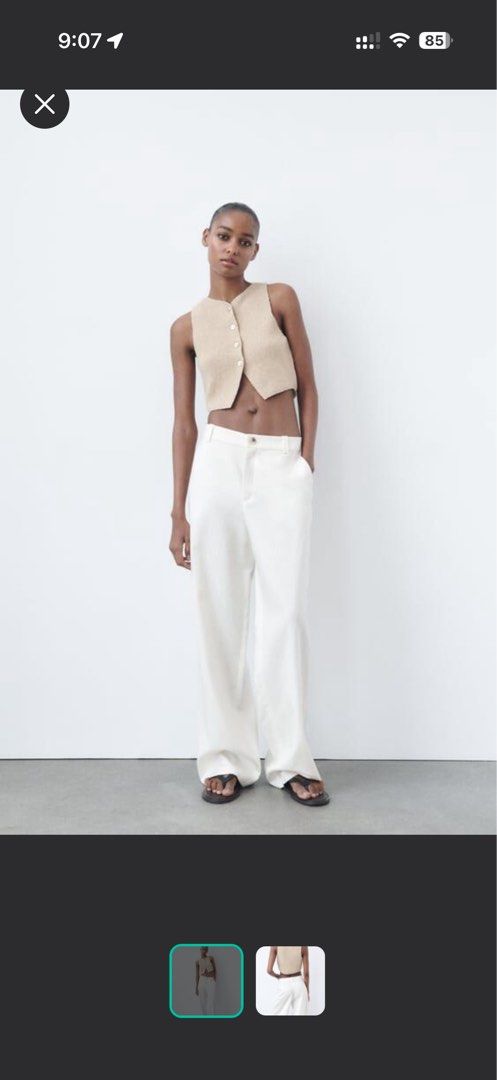 Zara Knit Button Cropped Top (Category: Sleeveless) located in Manila. Submitted by matchacoded (Listing ID 1464575135, Image 1). Description: - barely used - good condition.