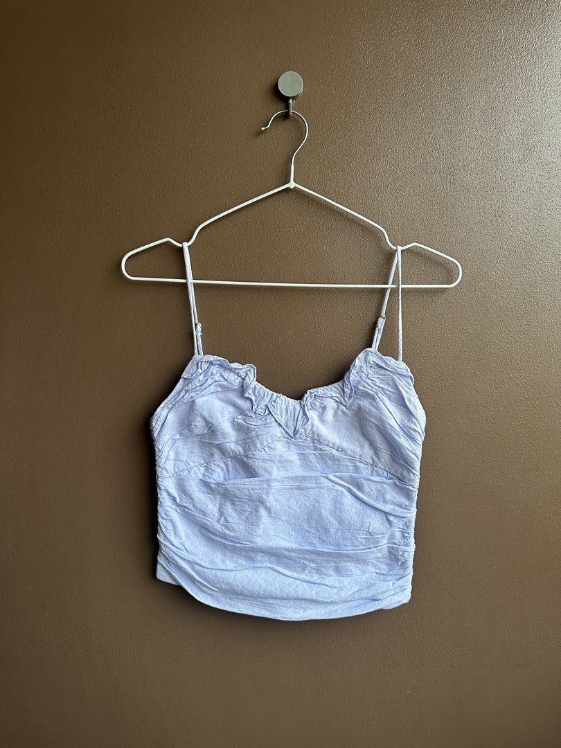 Zara Light Blue Ruched Cami Top Size S (Category: Sleeveless) located in Pasig City. Submitted by afterglowpreloved (Listing ID 1464723077, Image 1). Description: .
