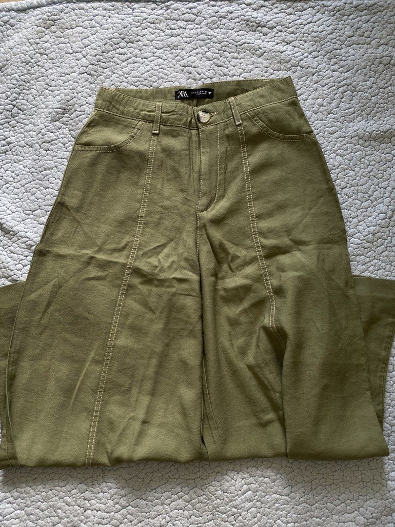 Zara olive green pants (Category: Other Bottoms) located in Manila. Submitted by leola_ (Listing ID 1464688358, Image 1). Description: .
