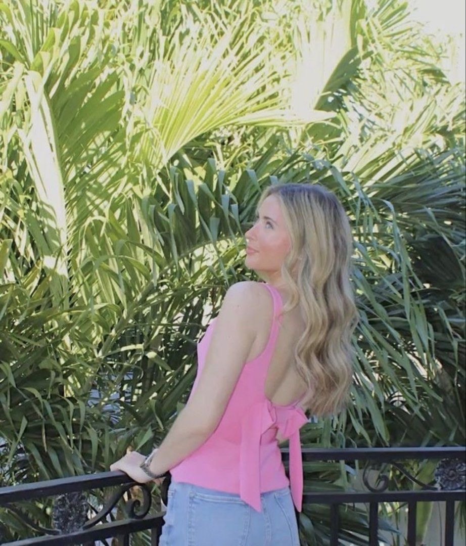 ZARA Pink with Bow Back Top (Category: Others Tops) located in Manila. Submitted by ccollection_ (Listing ID 1464706847, Image 2). Description: It has minimal issues inside, .