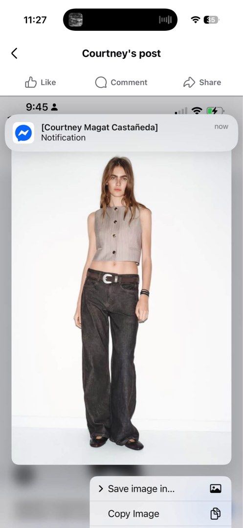 Zara Vest Size S Grey Herringbone Sleeveless Button Up (Category: Sleeveless) located in Quezon City. Submitted by titasofkyusi (Listing ID 1464594507, Image 2). Description: - Zara grey herringbone vest - Sleeveless design - Button-up front - Perfect for layering - Pairs well with skirts or trousers - Size S to M Rfs: big size im only xs.