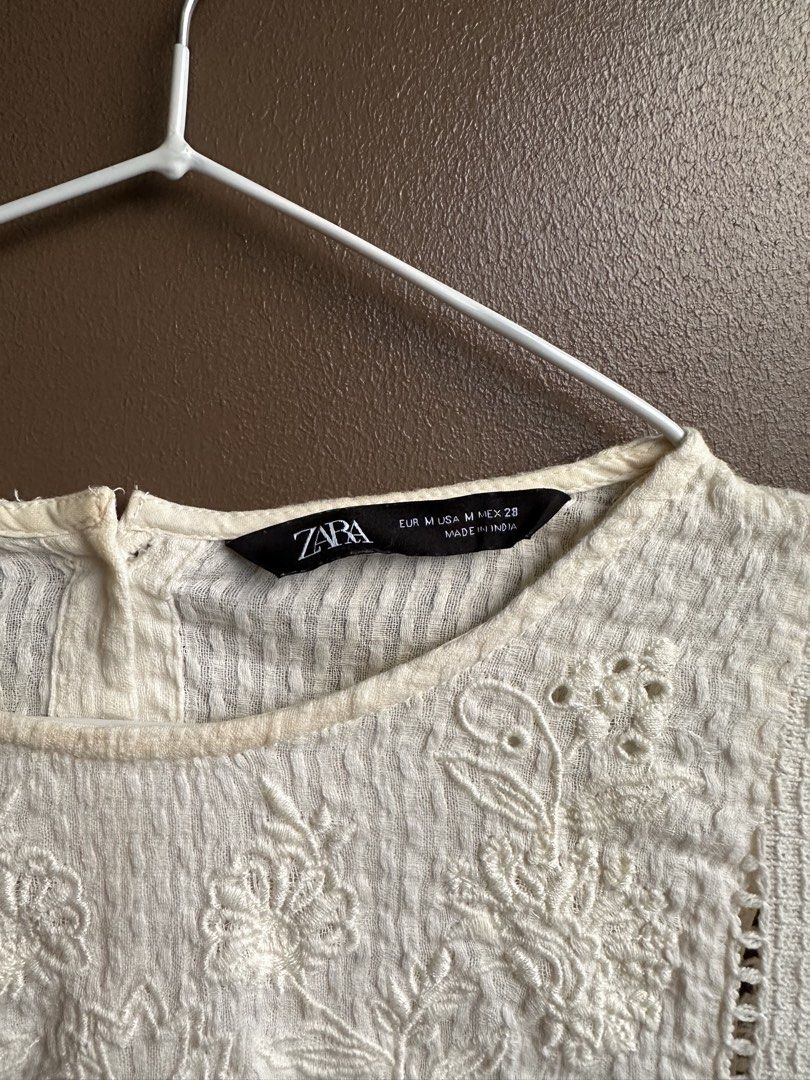 Zara White Embroidered Lace Blouse Size M (Category: Blouses) located in Pasig City. Submitted by afterglowpreloved (Listing ID 1464724005, Image 2). Description: .