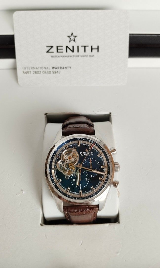ZENITH EL PRIMERO OPEN HEART (Category: Luxury Watches) located in Manila. Submitted by epicmountain.05472a (Listing ID 1464717383, Image 3). Description: COMPLETE SET YEAR 2020.