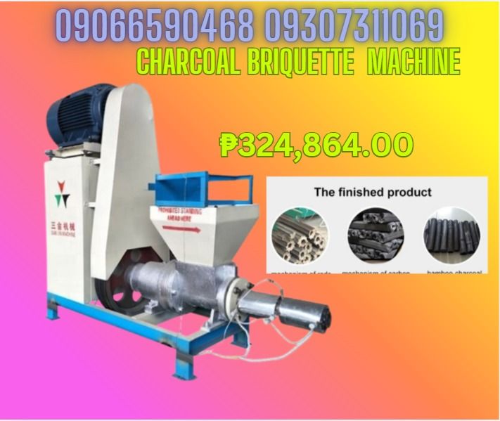 15kw Charcoal Briquette Machine IV (Category: Looking For) located in Caloocan City. Submitted by rochelleflores356-82603 (Listing ID 1464811718, Image 1). Description: Model IV Power 15kw Capacity 140-200kg/h Dimension 1.67*0.68*1.55m Diameter of briquette 50mm price ₱324,864 ✅ Quality products ✅ Big discount for bulk orders ✅ 100% LEGIT TRUSTED SUPPLIER! ✅ With Complete Legal Documents ✅ BIR Registered ☎️ For Inquiries Please Globe : 0906659046