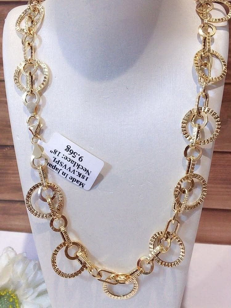18k Japan gold link necklace (Category: Necklaces) located in Manila. Submitted by bhelgoldseller2ndaccount (Listing ID 1464835053, Image 2). Description: New!!✨New!!✨New!! Authentic 18k Japan Golds 💯pawnable/naisasanla 💯with high appraisal rate 💯good investment 💯Direct supplier price 👉OPEN for resellers 🌺please take time to evaluate their actual sizes and grams 👉Best panggift for all occasions ✅ Sold per grams not per piece Kya lowest pri