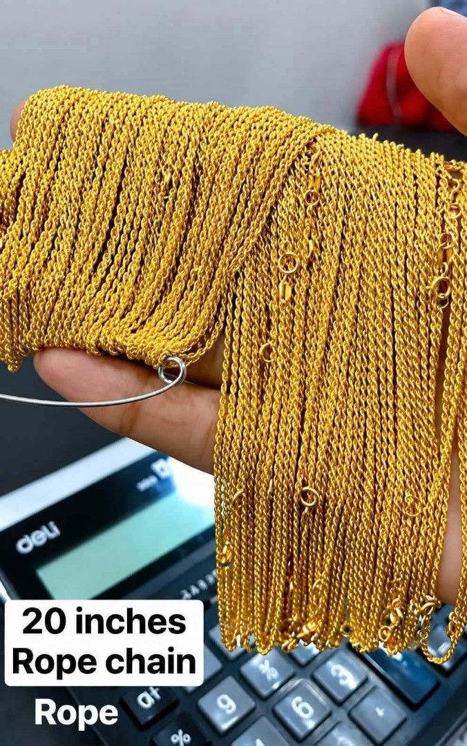 18K Saudi Gold 20" Rope Chain (Category: Necklaces) located in Caloocan City. Submitted by cheskhaionlinestore2.0 (Listing ID 1464792099, Image 1). Description: 18K Pure Saudi Gold Rope Chain Only Size 20 inches ₱5700 only 📌 🍒 Pawnable/ Nasasangla💯 🍒 Brandnew 💯 🍒 Ship via JNT/ LBC 🍒 Lalamove for same day delivery 🍒 We accept COD COP with downpayment to avoid cancellation of orders ⚡ How to Order? Please feel free to message us directly 🙏