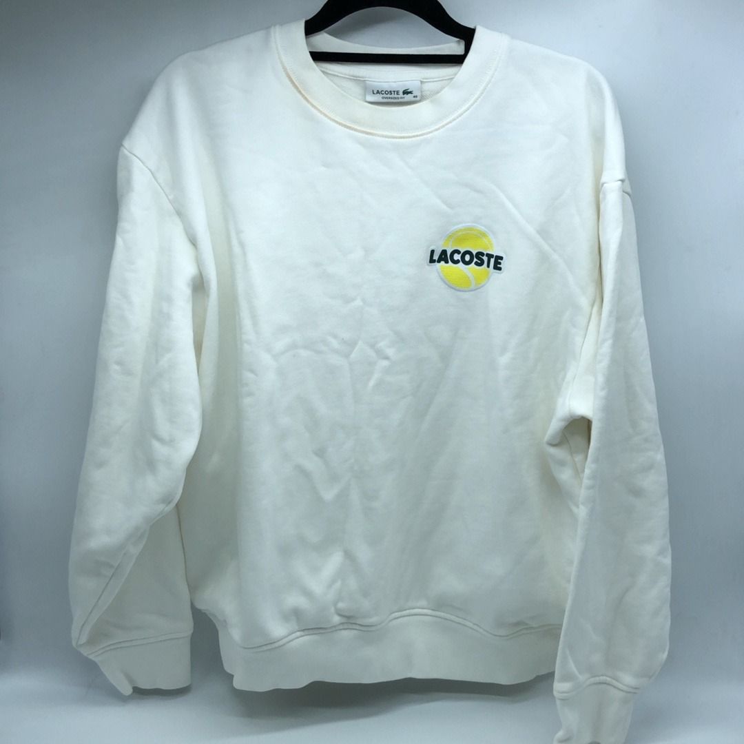 267009506 LACOSTE CLOTHES WHITE SWEATER SIZER 40 (Category: Coats, Jackets and Outerwear) located in Taguig. Submitted by ecoring.ph (Listing ID 1464782991, Image 1). Description: ◆CONDITION: B- ◆DESCRIPTIONS: (Other defects/info:) The body of the sweater has minimal stains and dirt and shows signs of use. Around the collar of the sweater is has a make up stains. * SIZE: ◆SHOULDER TO SHOULDER: 20inches. (approximately only) ◆BUST: 52inches. (appr