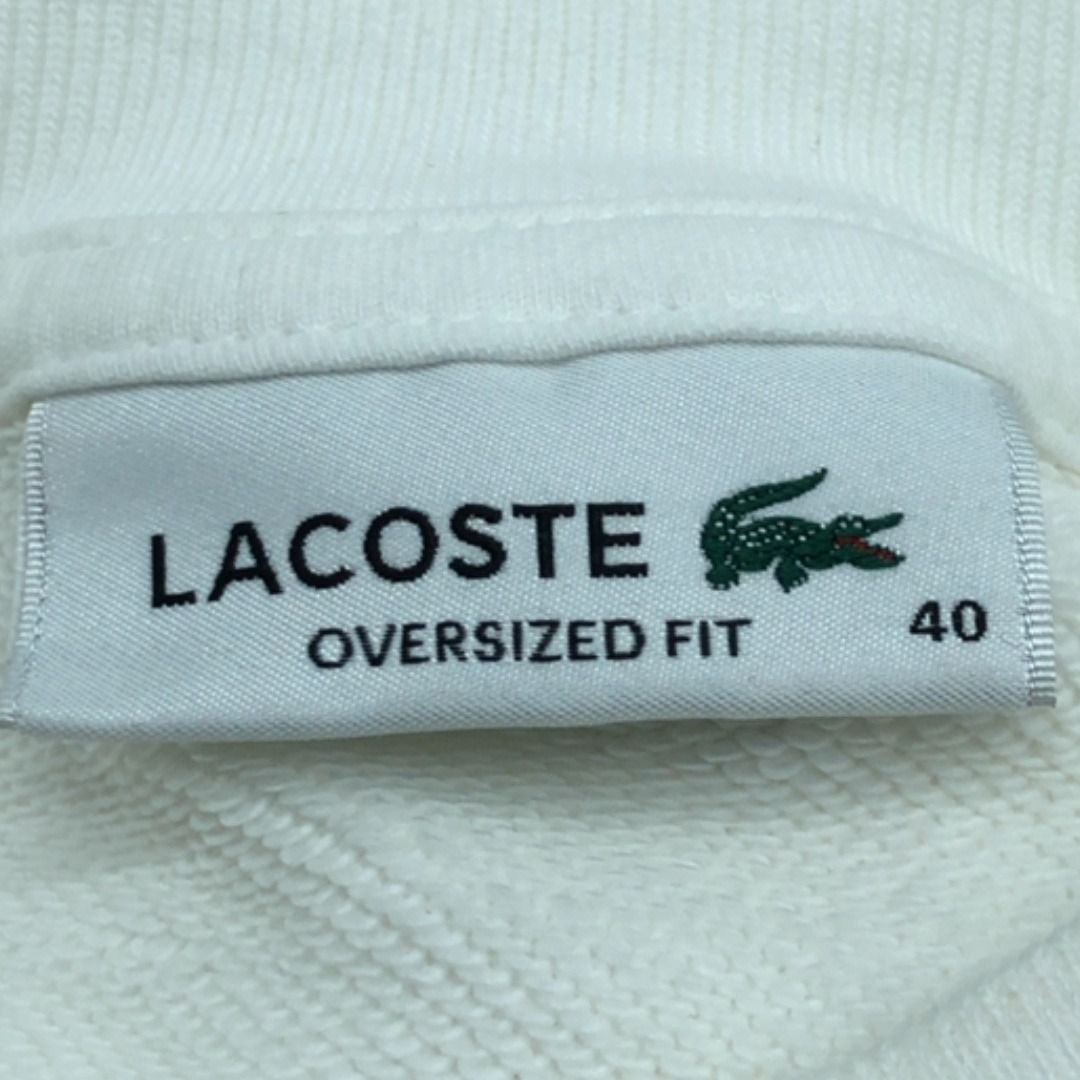 267009506 LACOSTE CLOTHES WHITE SWEATER SIZER 40 (Category: Coats, Jackets and Outerwear) located in Taguig. Submitted by ecoring.ph (Listing ID 1464782991, Image 3). Description: ◆CONDITION: B- ◆DESCRIPTIONS: (Other defects/info:) The body of the sweater has minimal stains and dirt and shows signs of use. Around the collar of the sweater is has a make up stains. * SIZE: ◆SHOULDER TO SHOULDER: 20inches. (approximately only) ◆BUST: 52inches. (appr